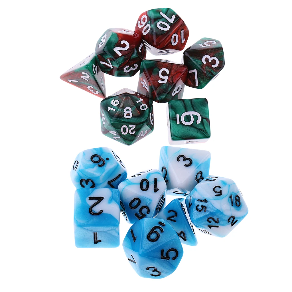 14Pcs Polyhedral Dices for Dungeons &Dragons Role Playing Table Games Parts