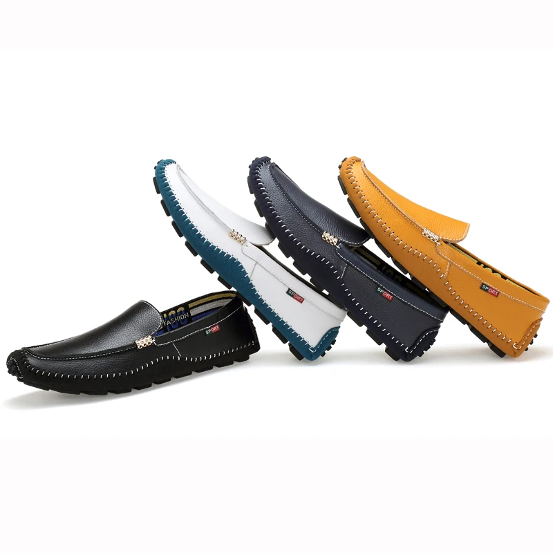 Spring and autumn men's shoes comfortable high quality lightweight lace loafers leathe non-slip wear-resistant large size 47