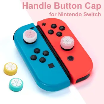 

4PCS Kawaii Flower Pattern Durable Thumb Grip Caps Replacement Joystick Cap Gamepad Button Cover Case for Nintendo Switch / Xbox