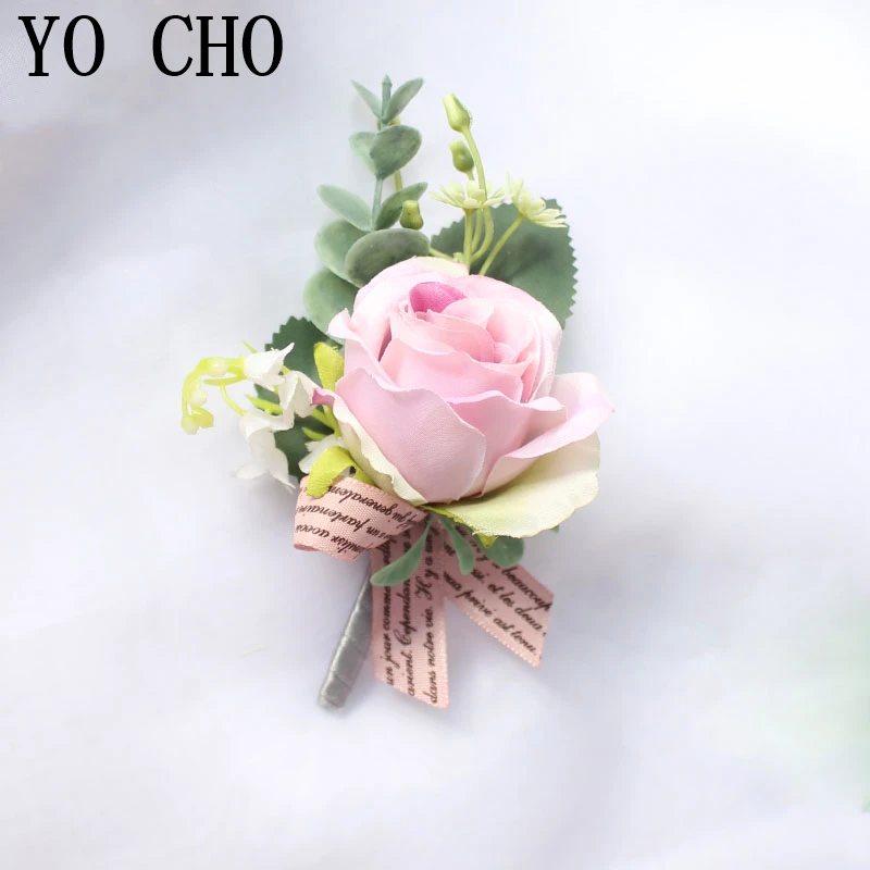 15071-1-wedding wrist corsages boutonnieres bridal groom marriage pink red roses flower (10)
