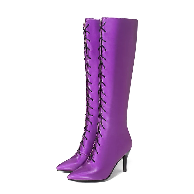 Lsewilly/женские сапоги до колена наивысшего качества, размер 32-48, г. Женская обувь женские ботинки на тонком высоком каблуке женские ботинки K130