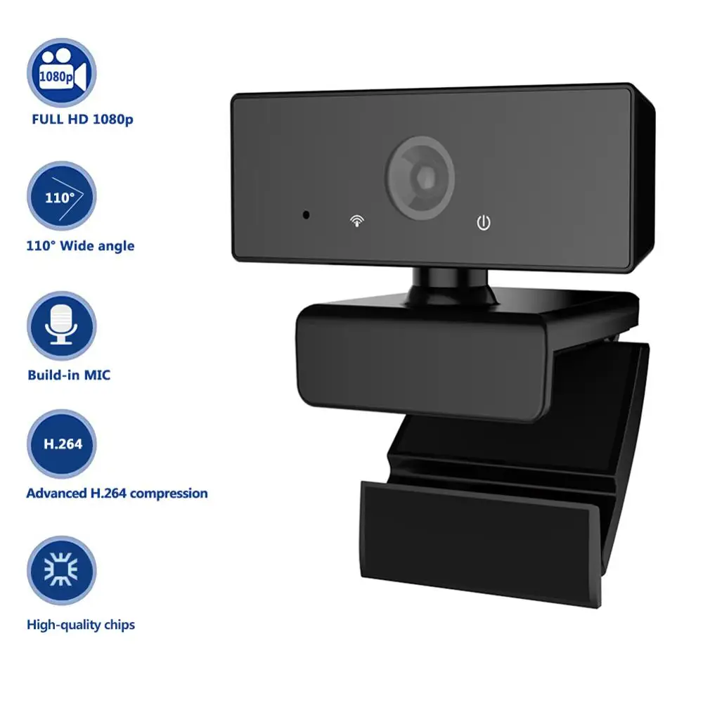 

USB Web Camera 1080P HD USB2.0 Computer Camera Webcams Built-In Sound-absorbing Microphonwith Built-in HD Microphone for Laptop