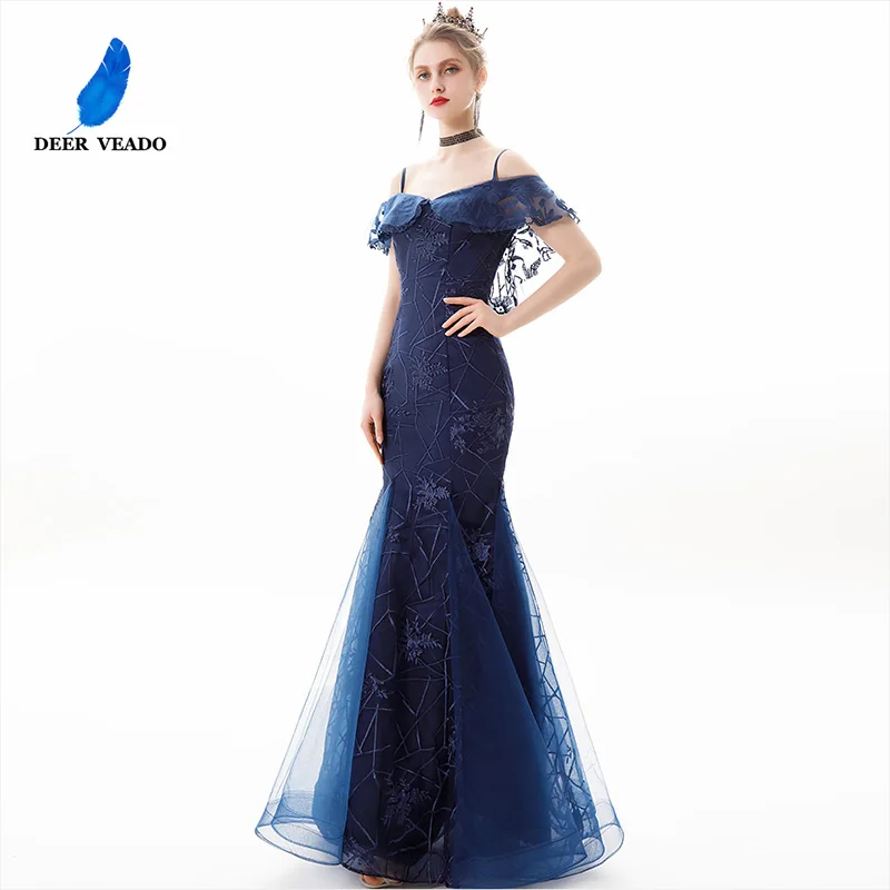 

DEERVEADO 2019 Sexy Backless Mermaid Evening Dress Long Occasion Dresses Women Party Dress Evening Gown Robe De Soiree YS464