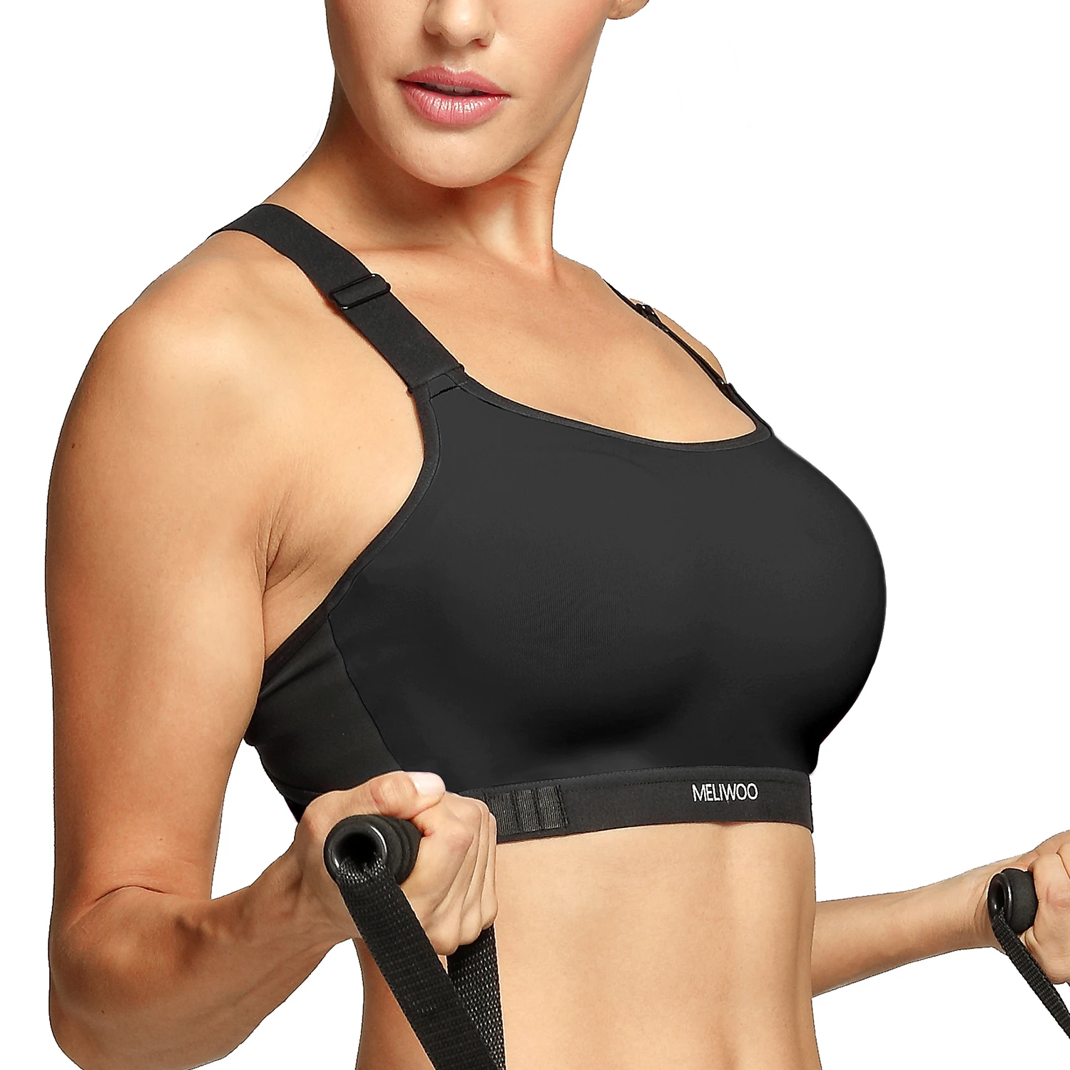 Black01 CRZ Йога Для женщин ударопрочный Racerback Мягкий ультра Поддержка спортивный бюстгальтер нижнее белье - Цвет: Black01