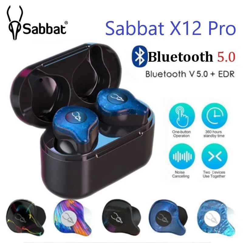 Беспроводные наушники Sabbat X12 Pro TWS BT 5 0 Hi Fi монитор шум в ухо Спортивная гарнитура