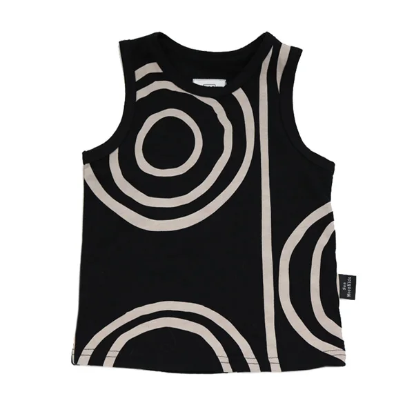 Sleeveless black1 Брендовые летние шорты для девочек; Модный хлопковый жилет без рукавов с принтом черепа для мальчиков; топы с вырезом лодочкой; жилет для девочек; шорты; детская повседневная одежда - Цвет: Sleeveless black1