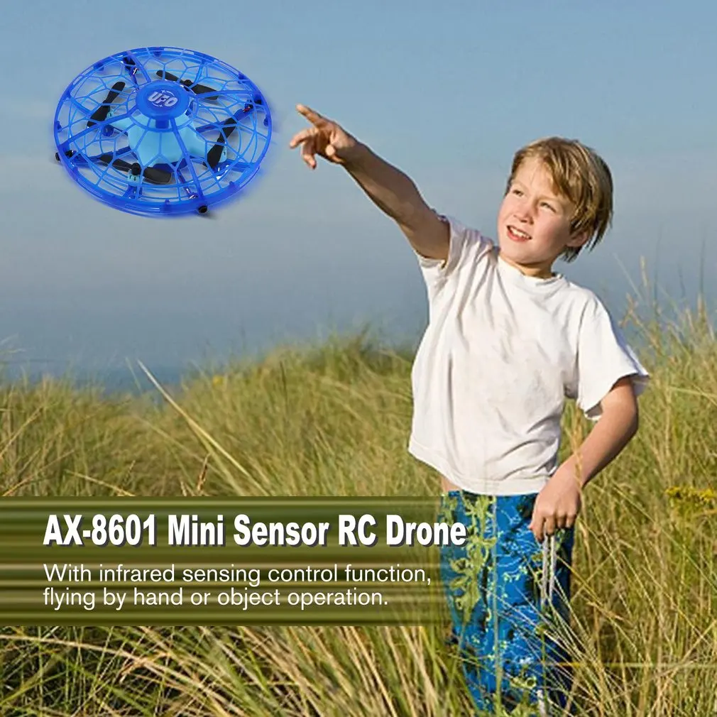 AX-8601 Mini RC Drone with Sensors 2.4G 4CH Quadcopter Gyro Fly Ball Smart Shatterproof Pocket UFO Safe Toys for Kids