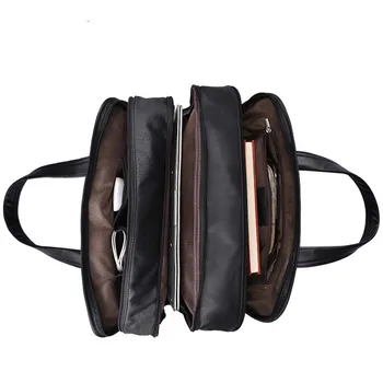 

2020 New Natural Cowskin 100% Genuine Leather Men's Briefcase Fashion Large Capacity Business bag Black Male Shoulder Laptop Bag