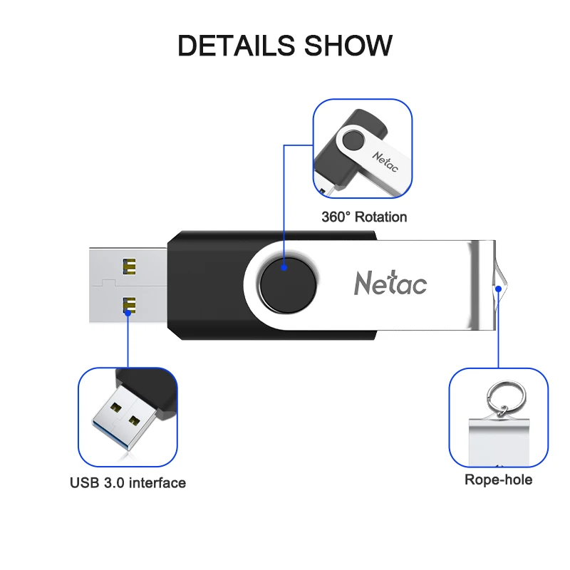 Netac водонепроницаемый USB флеш накопитель для смартфона 64 ГБ 32 16 usb карта памяти Cel