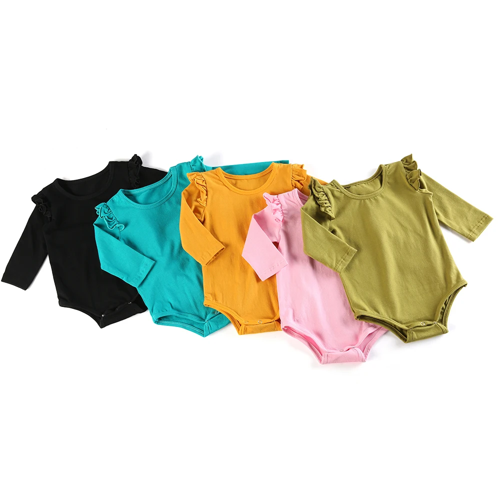Многоцветные весенние детские длинные ползунки с рукавами-крылышками для новорожденных 0-24 м гимнастический костюм детская одежда комбинезон