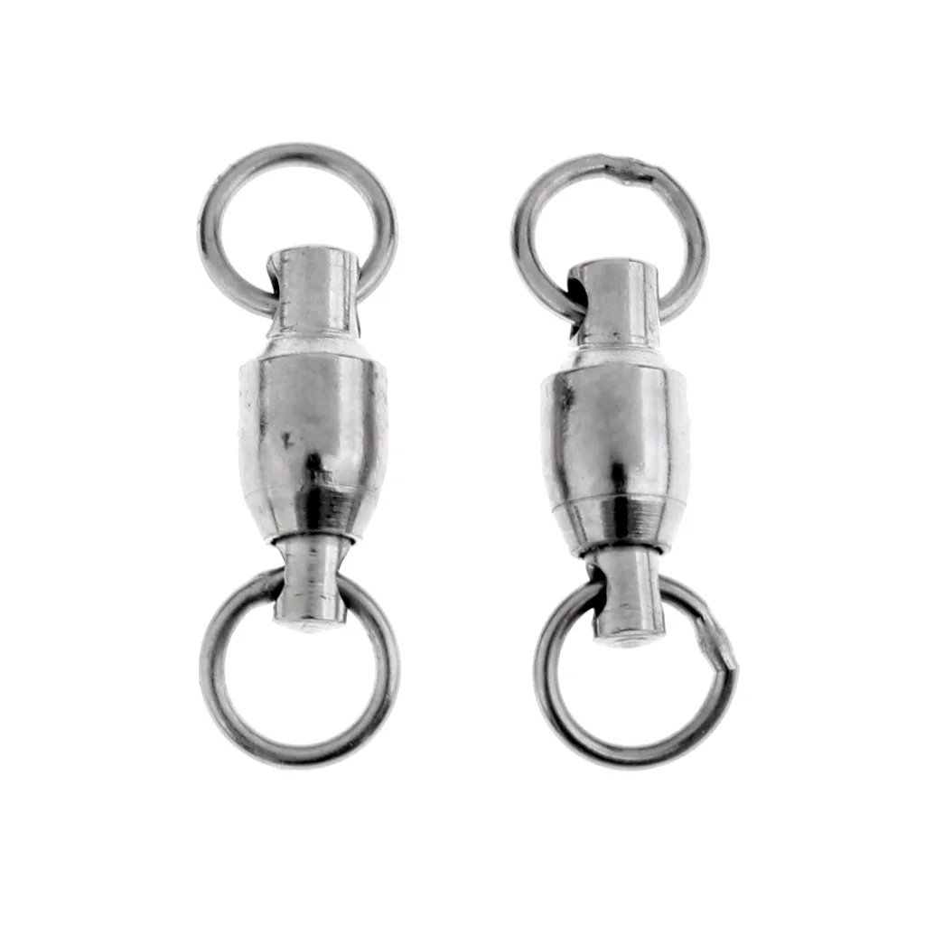 

30x Multiple Sizes Flexible Rotation Ball Bearing Swivels Fishing Swivel 4#