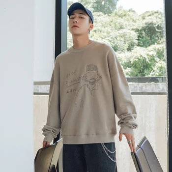

New fall/winter 2019 slimming letter-printed long-sleeved sweatshirt loose casual round collar fashion youth men's wear