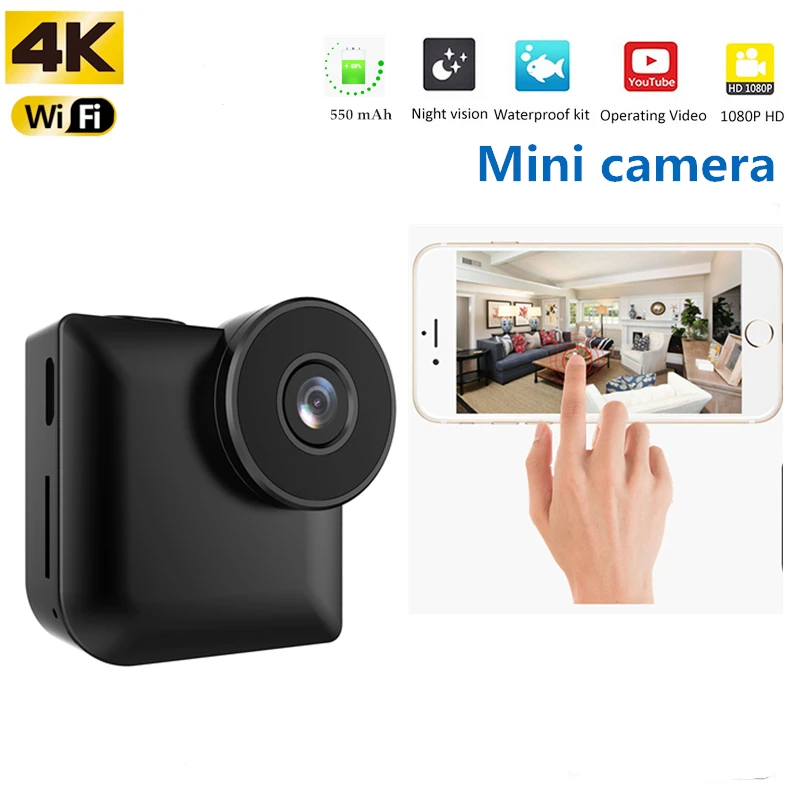 1080P Wi-Fi мини Камера с 550 мА · ч (On-board Monitoring) Ночное видение Беспроводной Камеры