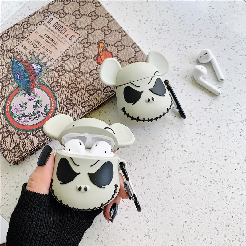 Jack Skellington хмурый медведь брелок силиконовый чехол Bluetooth беспроводной Чехол для наушников для Apple защитный чехол для airpods брелок