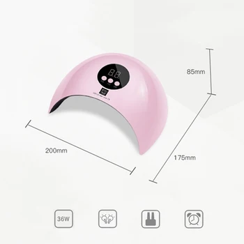 

36W UV LED Lamp Nail Polish Dryer Light 12 LEDs for All Types Gel Nail Machine Curing MH88