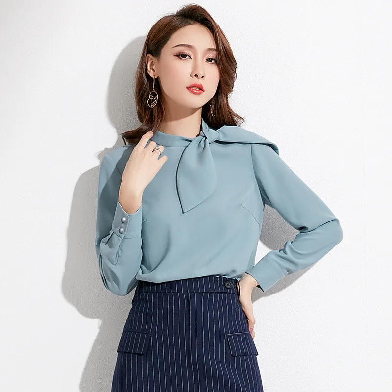 10.1     49.99、Women's shirt spring new women's stand-up collar lace shirt women's solid color temperament elegant long-sleeved shirt women