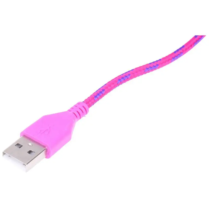 2 м Плетеный тканевый мини USB кабель для передачи данных и синхронизации зарядного устройства для сотового телефона розовый