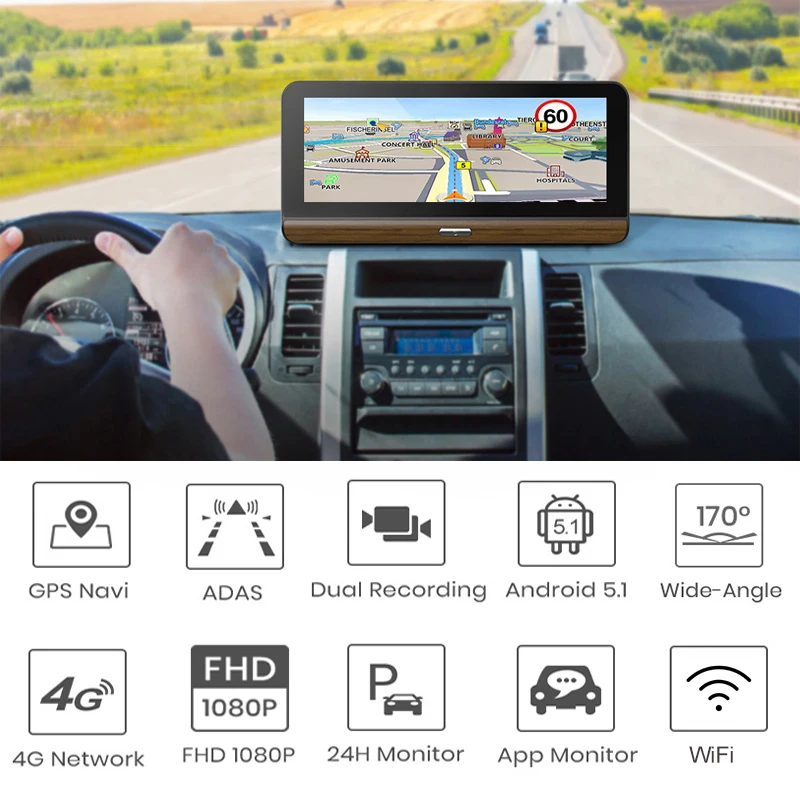 Anfilite 3G/4G Автомобильный видеорегистратор Камера 7,84 дюймов Android gps навигация многофункциональный видеорегистратор двойная камера автомобильный черный ящик