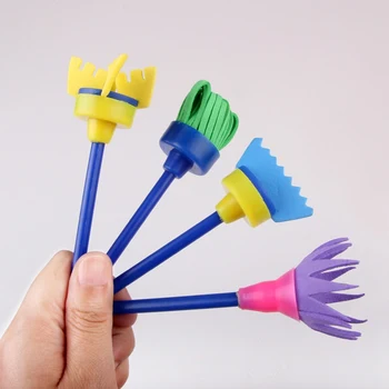 

4 Pcs/Set Flower Graffiti Sponge Art Supplies Brushes Seal Painting Tools Funny Drawing Toys Funny Creative Toy For Children