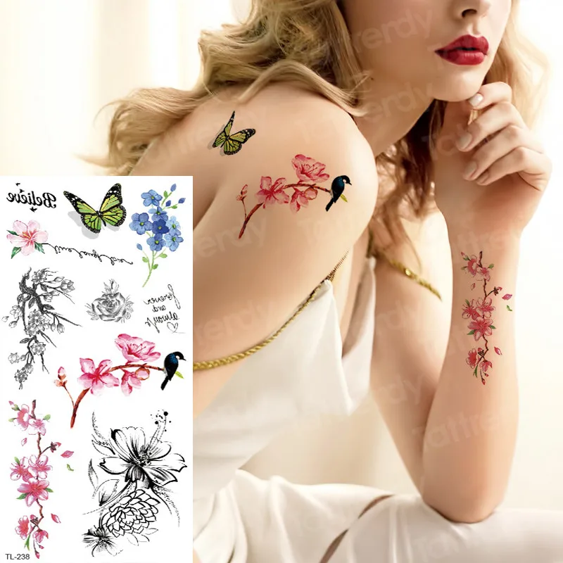 Tanio Tymczasowa naklejka tatuaż kwiat tatuaż