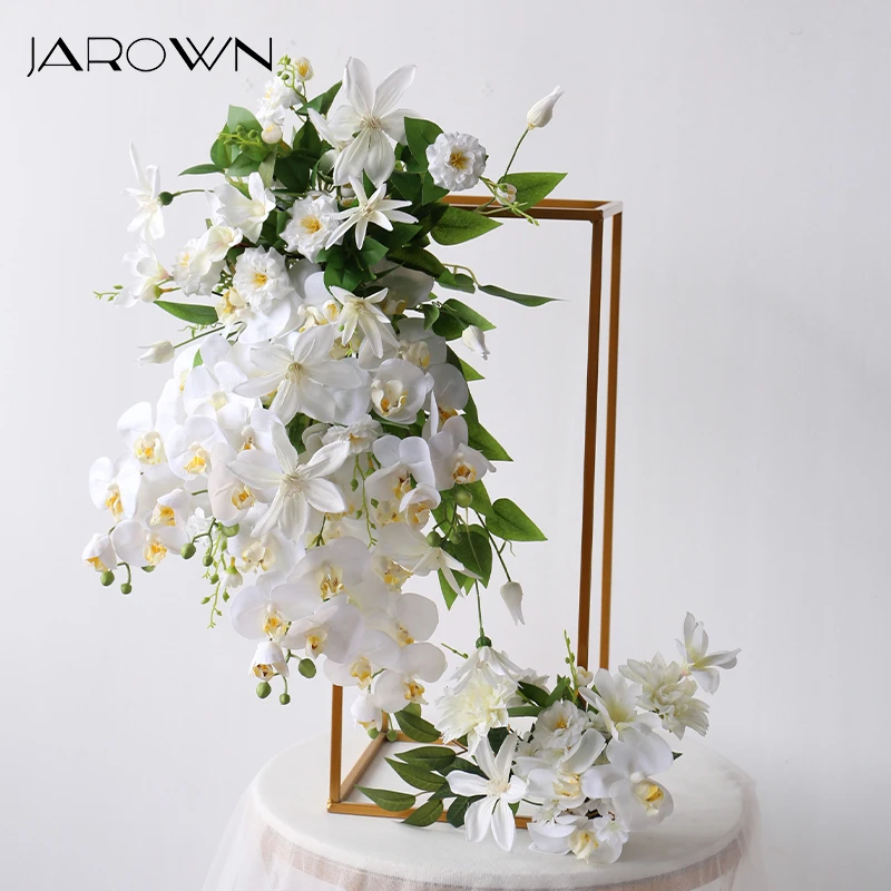 JAROWN mariposa blanca con orquídeas, flores artificiales florales, de de boda, centro de mesa, adornos colgantes de pared el hogar, personalizados|Flores artificiales y secas| - AliExpress