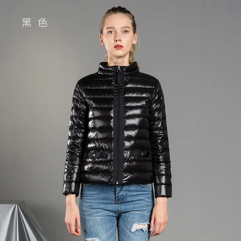 Утепленная зимняя женская куртка размера плюс, 2XL, 3XL,, ультра-светильник, пуховое пальто, стеганые куртки, черная повседневная одежда для женщин - Цвет: Черный