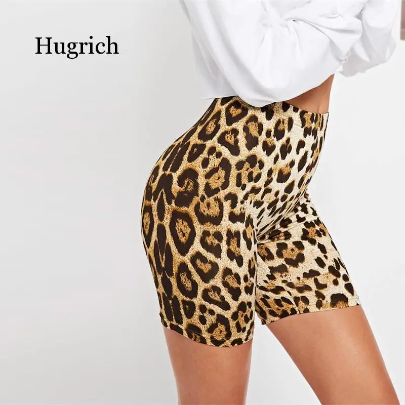 

Multicolor Casual Highstreet Leopard Print Skinny Short Legging Summer Modern Lady Athleisure Women Crop Trousers