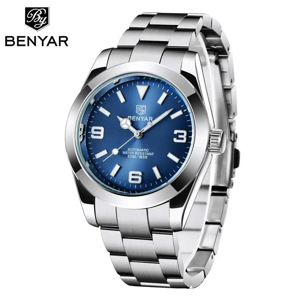 BENYAR Top Brand Fashion Diver Watch Men 50ATM Waterproof Clock Sport Watches Mens Mechanical Wristwatch Relogio Masculino 