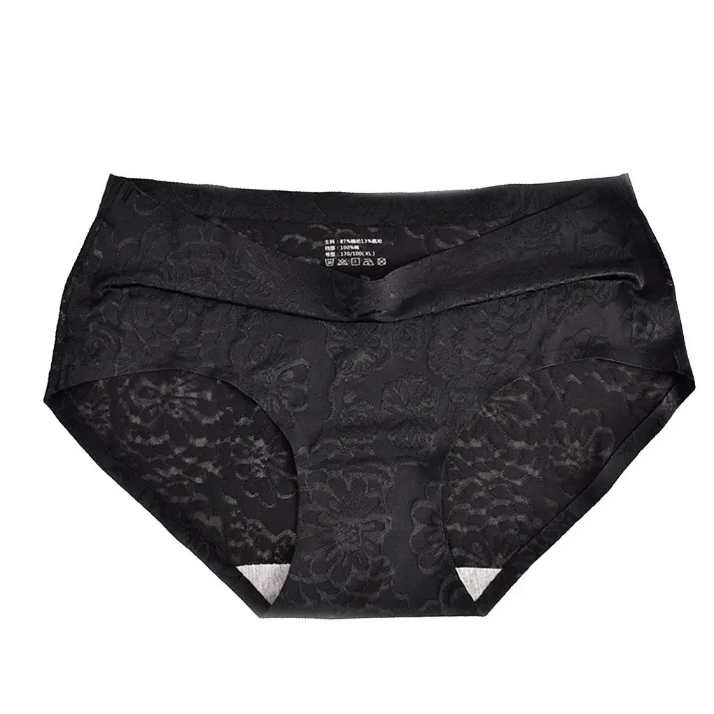 5PCS Ice Silk Girls Summer Soft Panties Women Invisible Seamless Breathable Briefs Underwear Briefs
