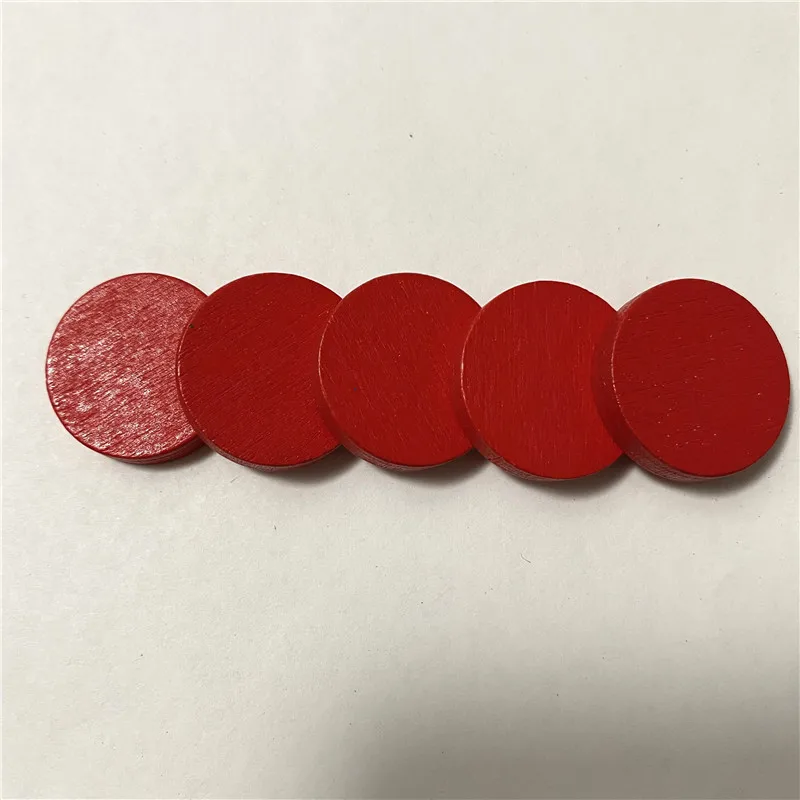 100 Pieces 25*5mm Wooden Chips Circle Plate Puzzle Chess For Board Game Accessories 10 Colors poker chips,math bingo chips,plastic game coins,ceramic chess chips,mahjong chips