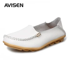 Женские удобные лоферы без застежки; женская мягкая обувь из натуральной кожи; женская обувь на плоской подошве; большие размеры; женская обувь; Zapatos De Mujer