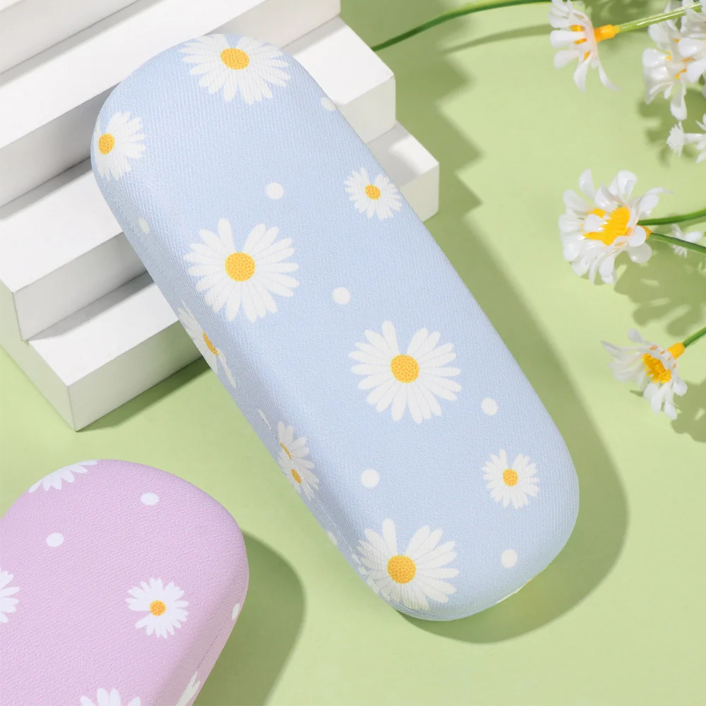 Portable Glasses Case Daisy Flower Sunglasses Bags Reading Eyeglasses Box Women Eyewear Protector Storage Hard Eyeglasses Cases 5