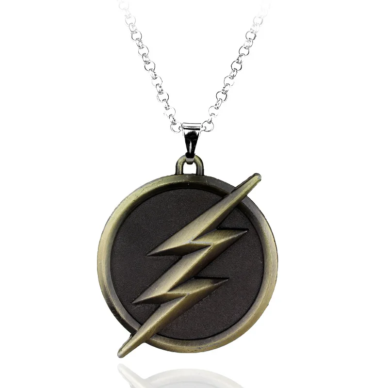 The Flash Lightning Logo Necklaces Fashion Pendant Superhero America DC Comics Red Golden Lightning For Women Car Souvenirs Gift tree of life pendant