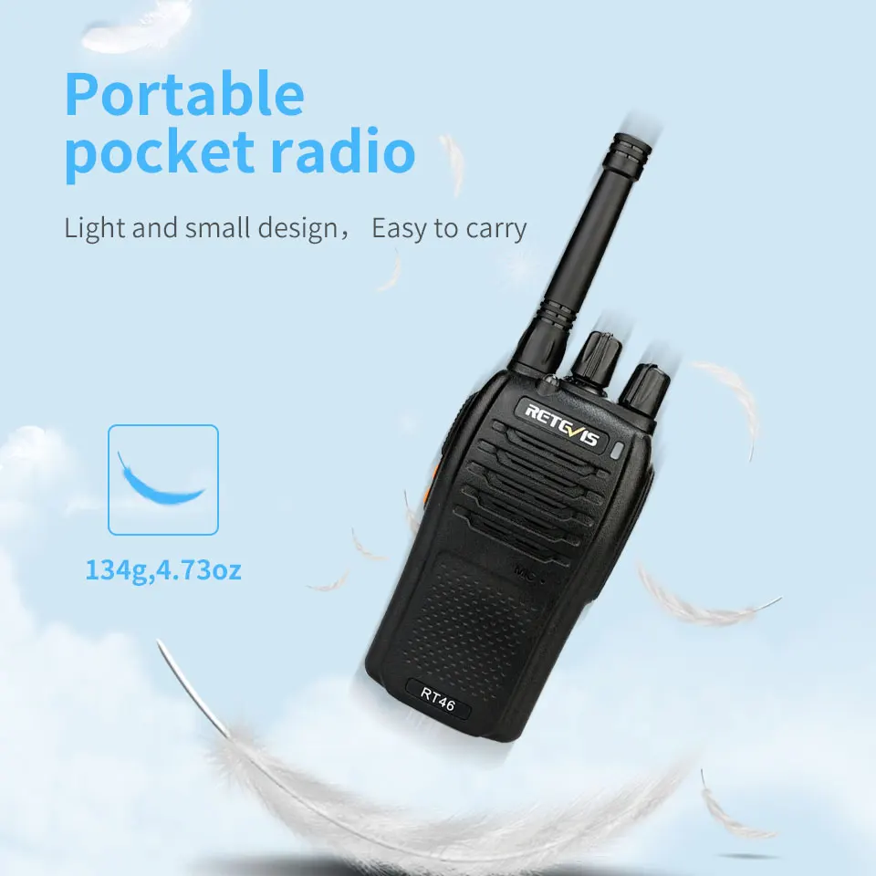 Пара RETEVIS RT46 Walkie Talkie PMR радио PMR446/FRS Портативное двухстороннее радио VOX Micro-usb зарядка Li-Ion(или AA) батарея