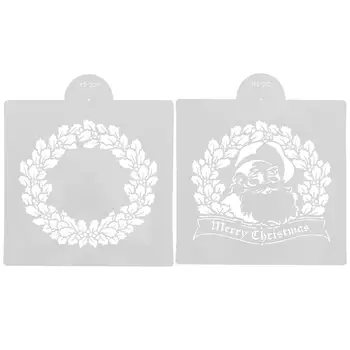 

2pcs Christmas DIY Painting Template Drawing Template Hollow Painting Stencils