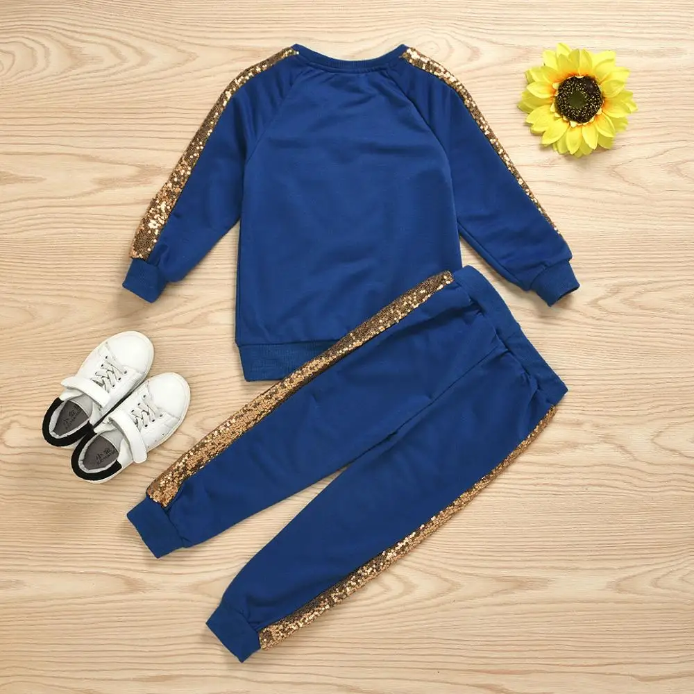 Милый комплект одежды с блестками для маленьких девочек от 1 года до 4 лет