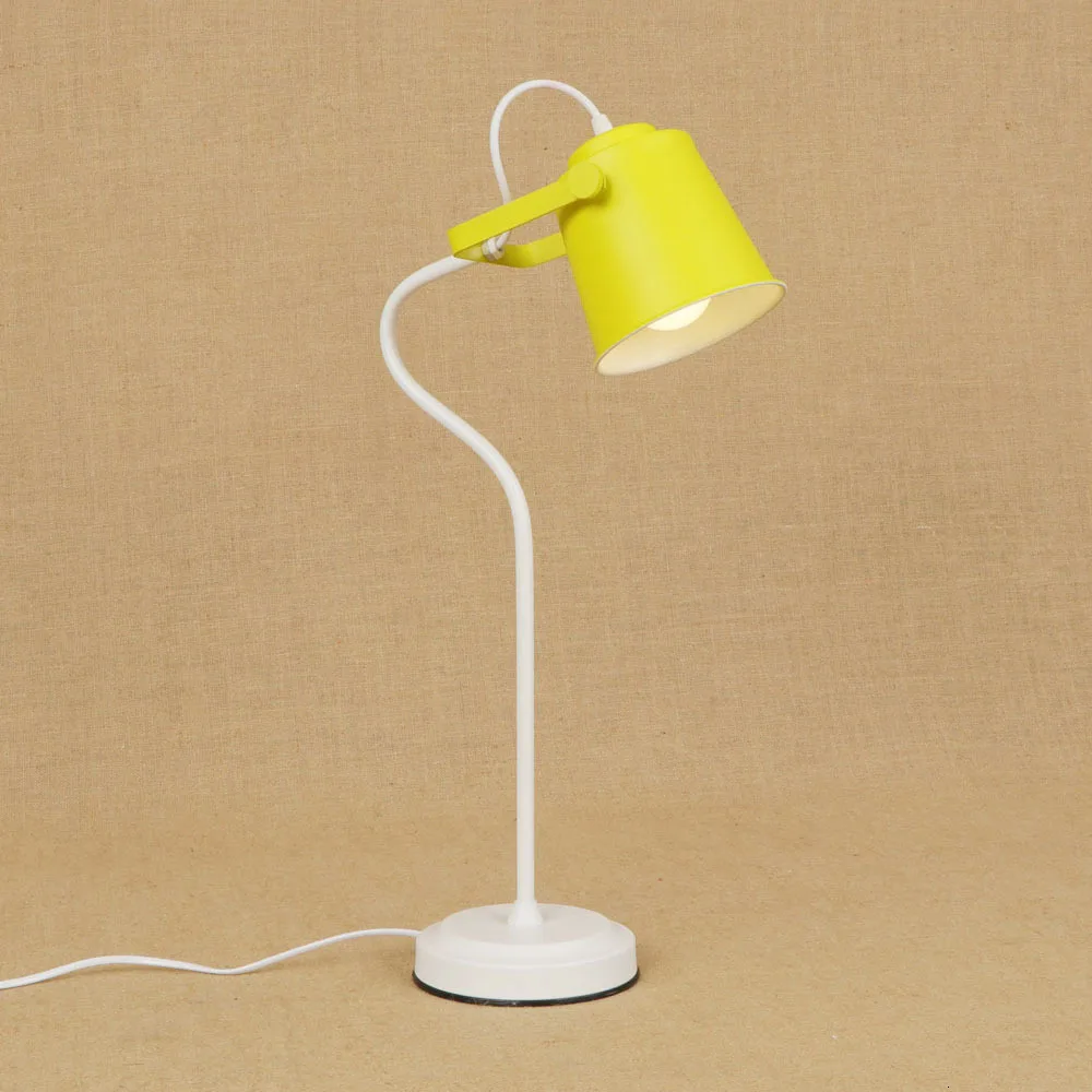 Современная цветная настольная лампа в скандинавском стиле E27 Светодиодный светильник Настольная лампа с выключателем для офиса, кабинета, гостиной, офиса, спальни