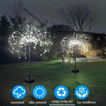 

Psychedelic Fairytale Explosion Lights Garden Christmas LED Solar Light 2/4Pcs 90/120/150