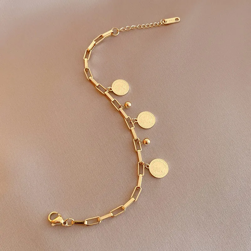 316L Stainless Steel Portrait Coin Pendant Bracelet For Women fashion jewelry fashion bracelet stainless steel bracelet