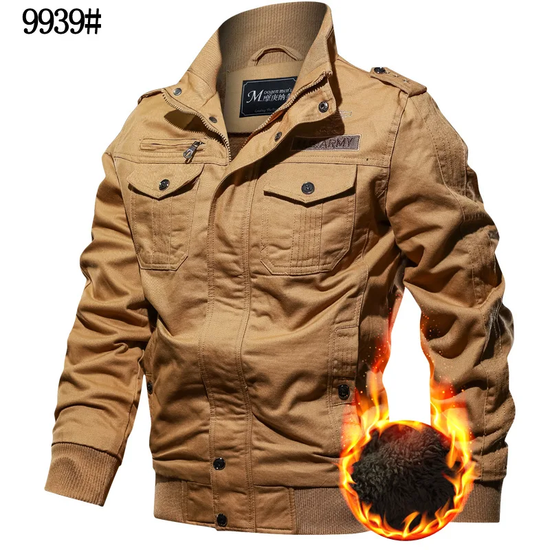 

2019 Winter Brushed And Thick Large Size Workwear Coat Multi-pockets Casual Men Jacket