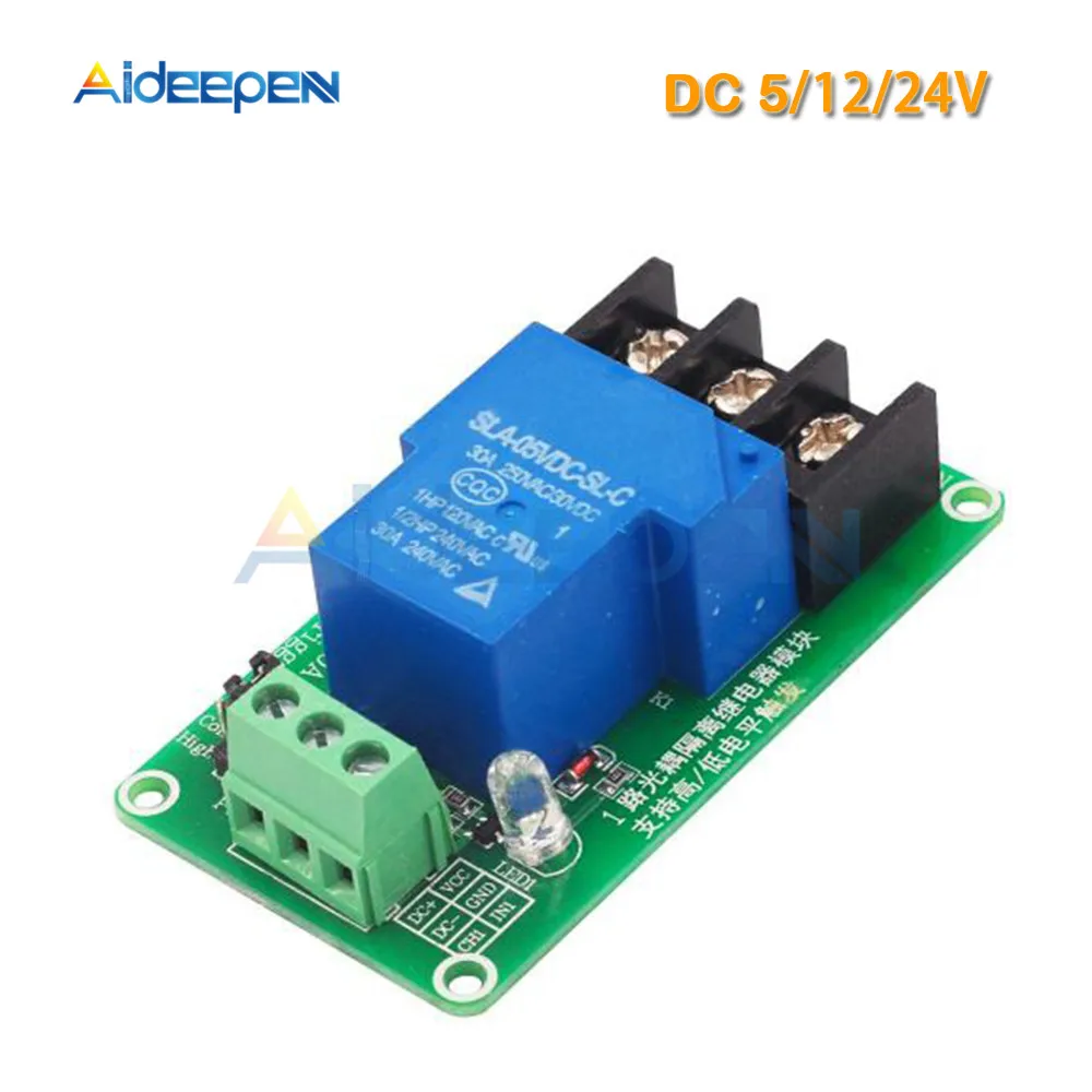 1 способ 30A DC 5V 12V 24V релейный модульный оптрон высокого/низкого уровня триггерный
