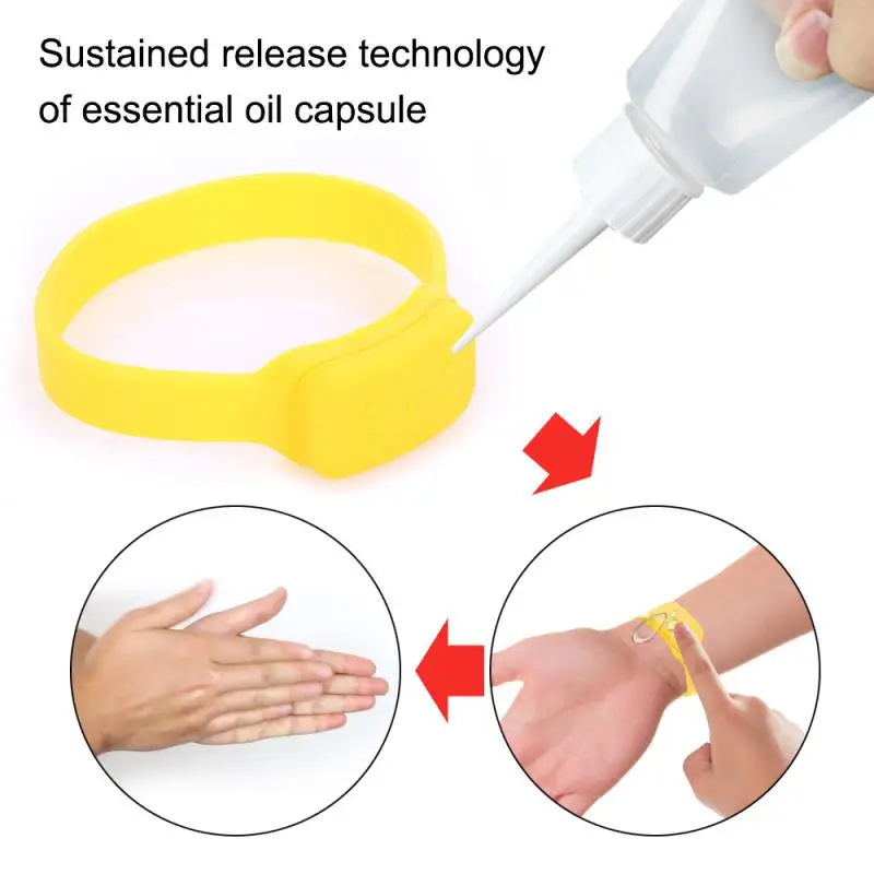 

1PC Portable Silicone 10ml Disinfectant Wristband Hand Sanitizer Bracelet+Bottle For Hand Sanitizer Sunscreen Mosquito Repellent