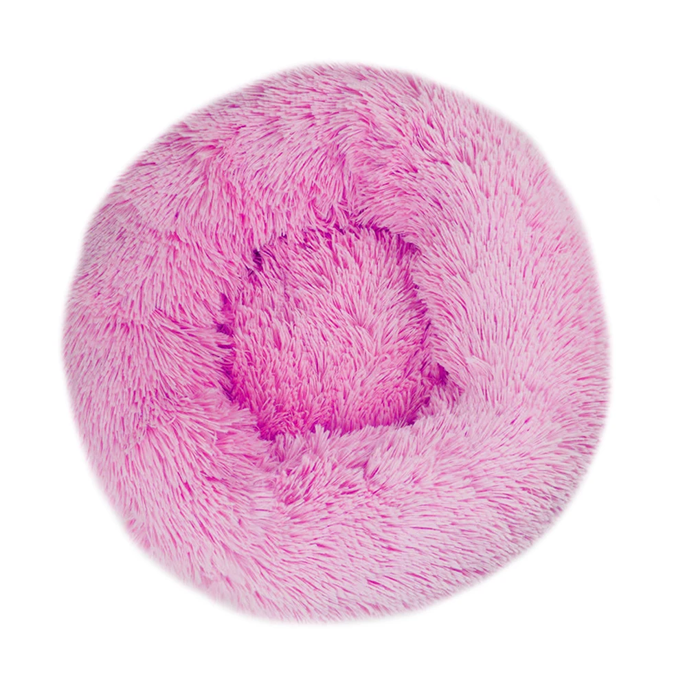 SOLEDI, мягкое теплое одеяло для сна, для питомцев, для щенков, кошек, зимнее креативное кошачье гнездо, для дома, круглая форма, кровать - Цвет: Pink