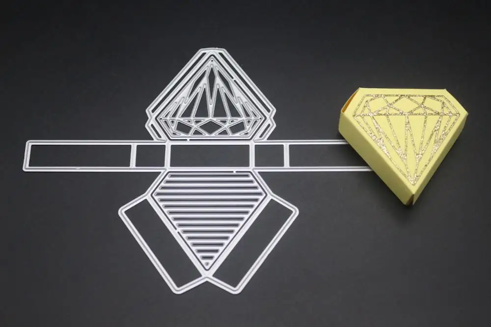 Hemere Dies 3D Алмазная коробка металлические режущие штампы для DIY Скрапбукинг альбом Тисненные карты декоративные поделки