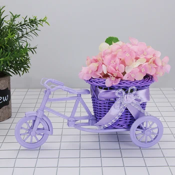 

1PC Rattan Bicycle Storage Basket Flower Friut Organizer Basket Gift Baskets Wedding Decoration Handmade Plant Stand Home Storag