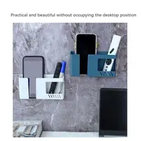 Double Layer Wall Mounted Organizer Box Punch Free TV Remote Control Storage Phone Plug Wall Holder Charging Multifunction Hooks 3