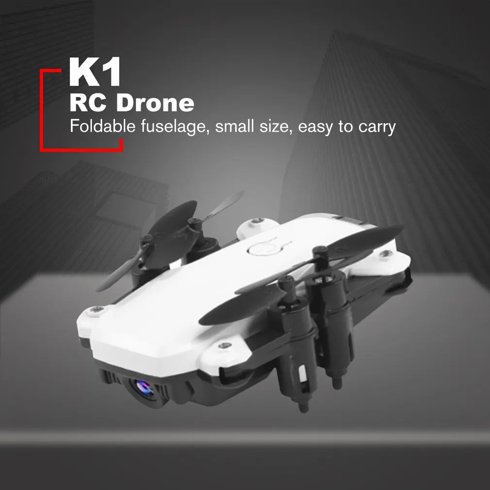 Новое обновление K1 мини складной Wi-Fi FPV Радиоуправляемый Дрон с HD камерой RC вертолет самолет высота удержания воздушные видео игрушки для детей