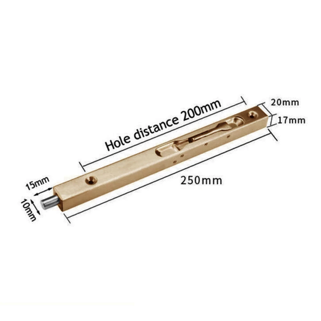 Stainless Steel Door Flush Bolt Security Slide Door Guard Latch Lock 10inch