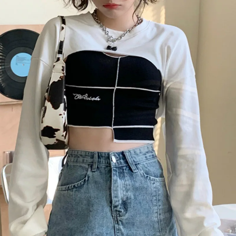 

Irregular Sweatshirt Women 2020 Autumn High Street O-Neck Long Sleeve Y2k Top Loose Korean Pullover Women's Clothing Autumn 2020