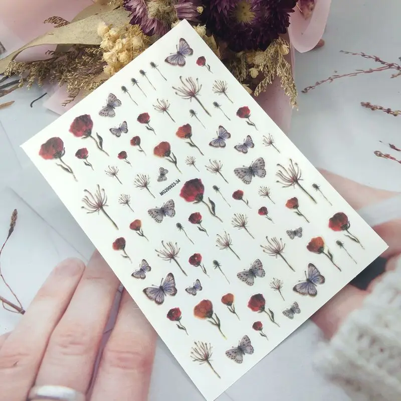 

2020 New INS Valentine's Day Style Nail Sticker Transfer Stickers Moroccan Girl Heart Slider for Manicure Nail Art Decoration
